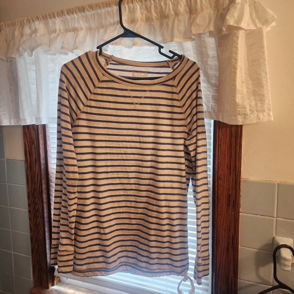 Ruff Hewn Brown and Black Striped Long Sleeve Tee